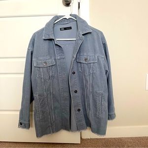 ZARA Blue Corduroy Shacket